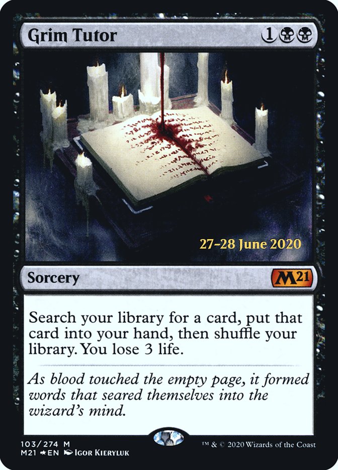 Grim Tutor  [Core Set 2021 Prerelease Promos] | Exor Games New Glasgow