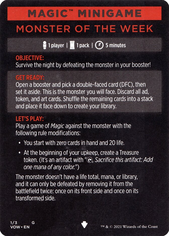 Monster of The Week (Magic Minigame) [Innistrad: Crimson Vow Minigame] | Exor Games New Glasgow