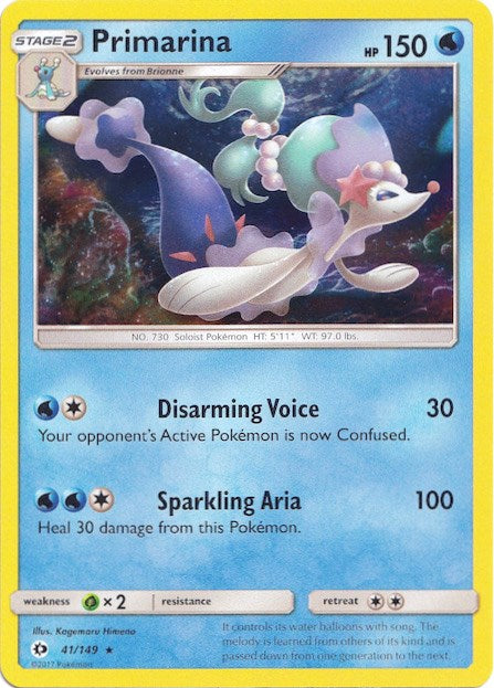 Primarina (41/149) (Water Web Holo) [Sun & Moon: Base Set] | Exor Games New Glasgow