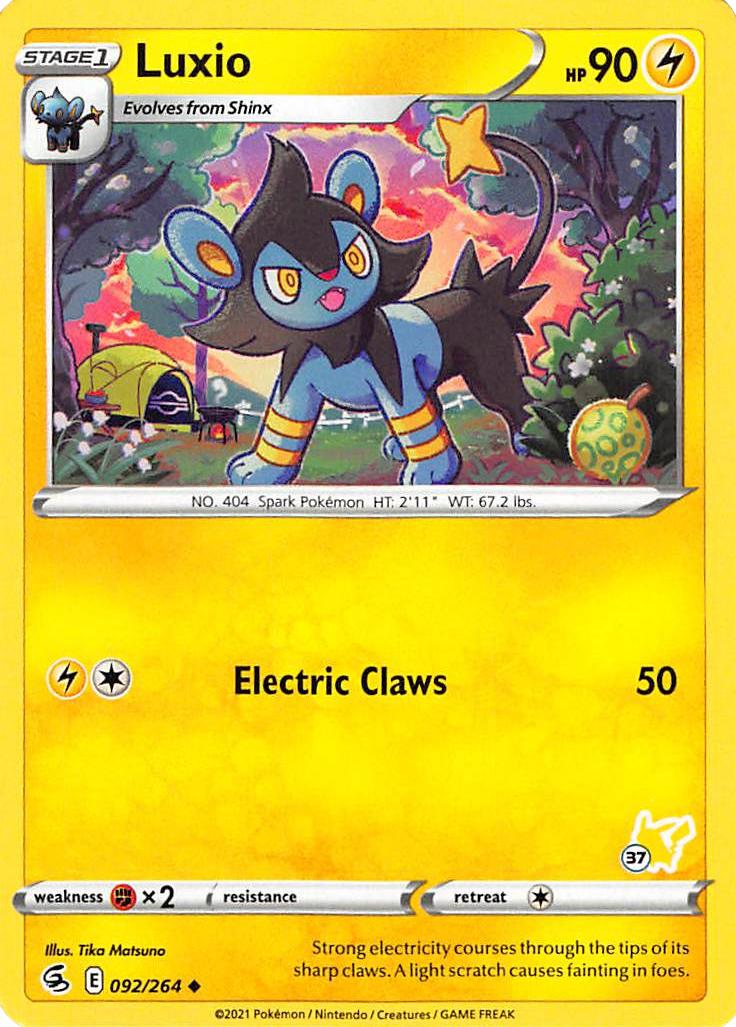 Luxio (092/264) (Pikachu Stamp #37) [Battle Academy 2022] | Exor Games New Glasgow