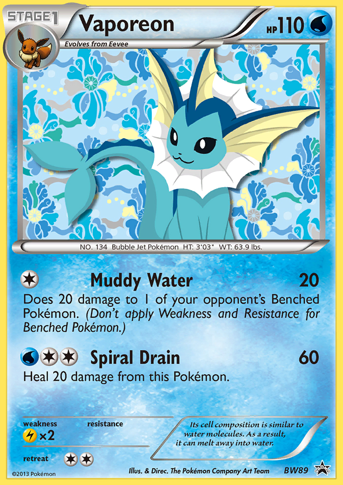 Vaporeon (BW89) [Black & White: Black Star Promos] | Exor Games New Glasgow