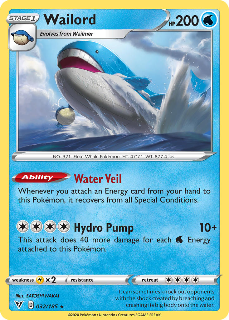 Wailord (032/185) [Sword & Shield: Vivid Voltage] | Exor Games New Glasgow