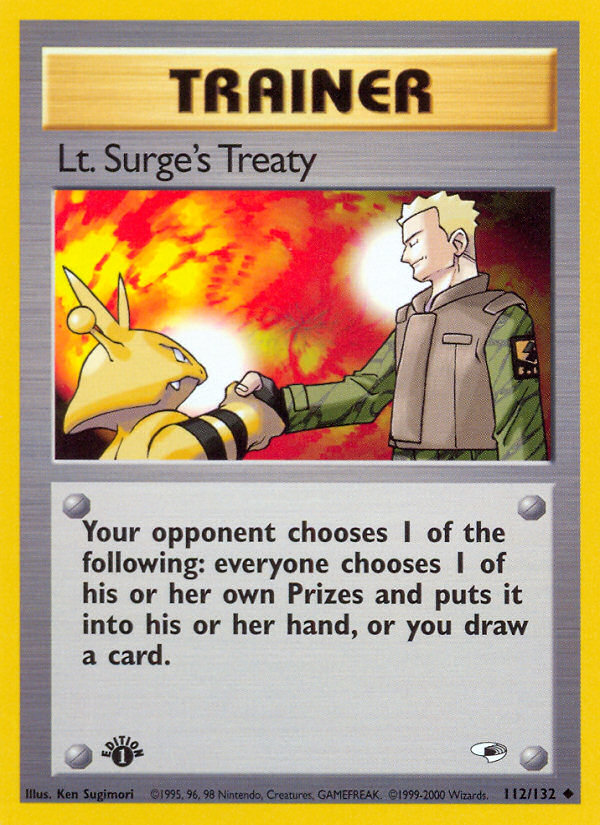 Lt. Surge's Treaty (112/132) [Gym Heroes 1st Edition] | Exor Games New Glasgow