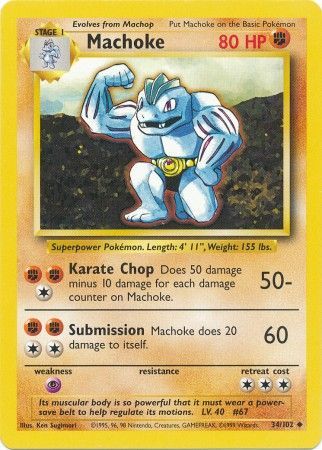 Machoke (34/102) [Base Set Unlimited] | Exor Games New Glasgow