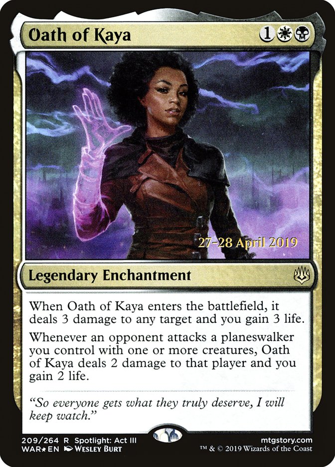 Oath of Kaya  [War of the Spark Prerelease Promos] | Exor Games New Glasgow