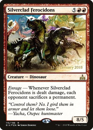 Silverclad Ferocidons [Rivals of Ixalan Promos] | Exor Games New Glasgow