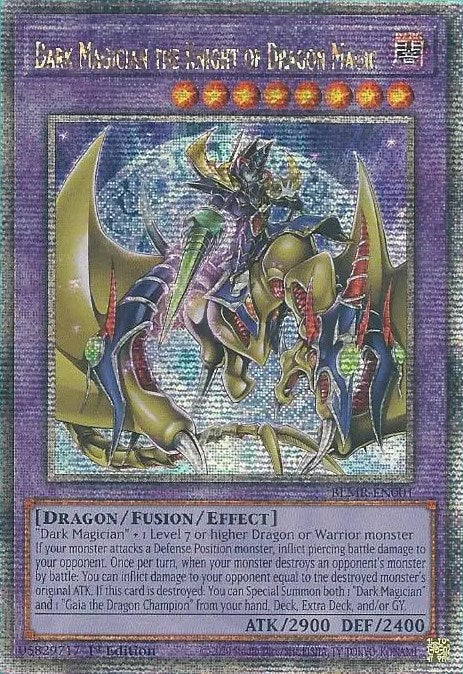 Dark Magician the Knight of Dragon Magic [BLMR-EN001] Quarter Century Secret Rare | Exor Games New Glasgow