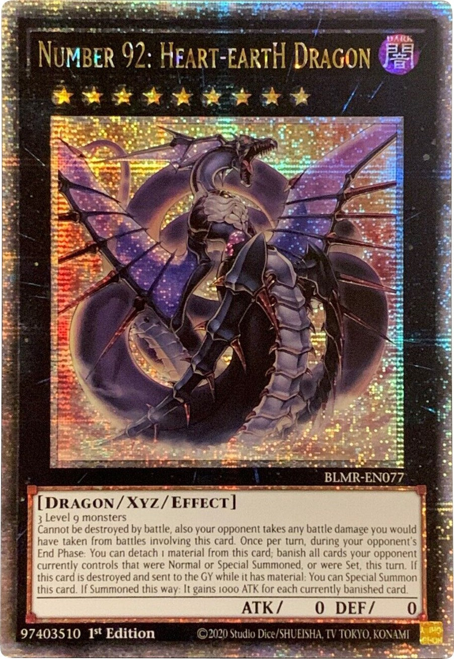 Number 92: Heart-eartH Dragon [BLMR-EN077] Quarter Century Secret Rare | Exor Games New Glasgow