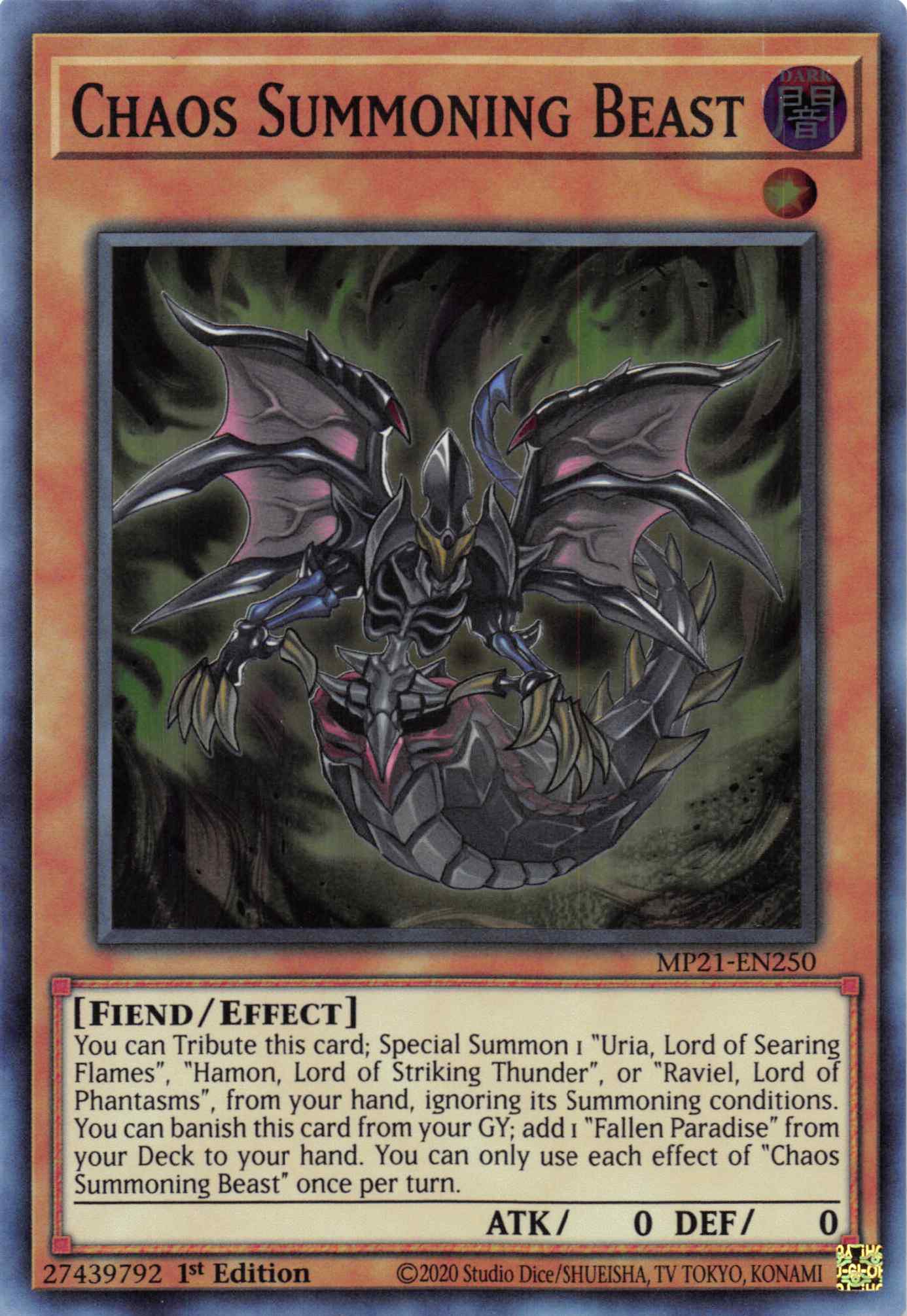 Chaos Summoning Beast [MP21-EN250] Super Rare | Exor Games New Glasgow