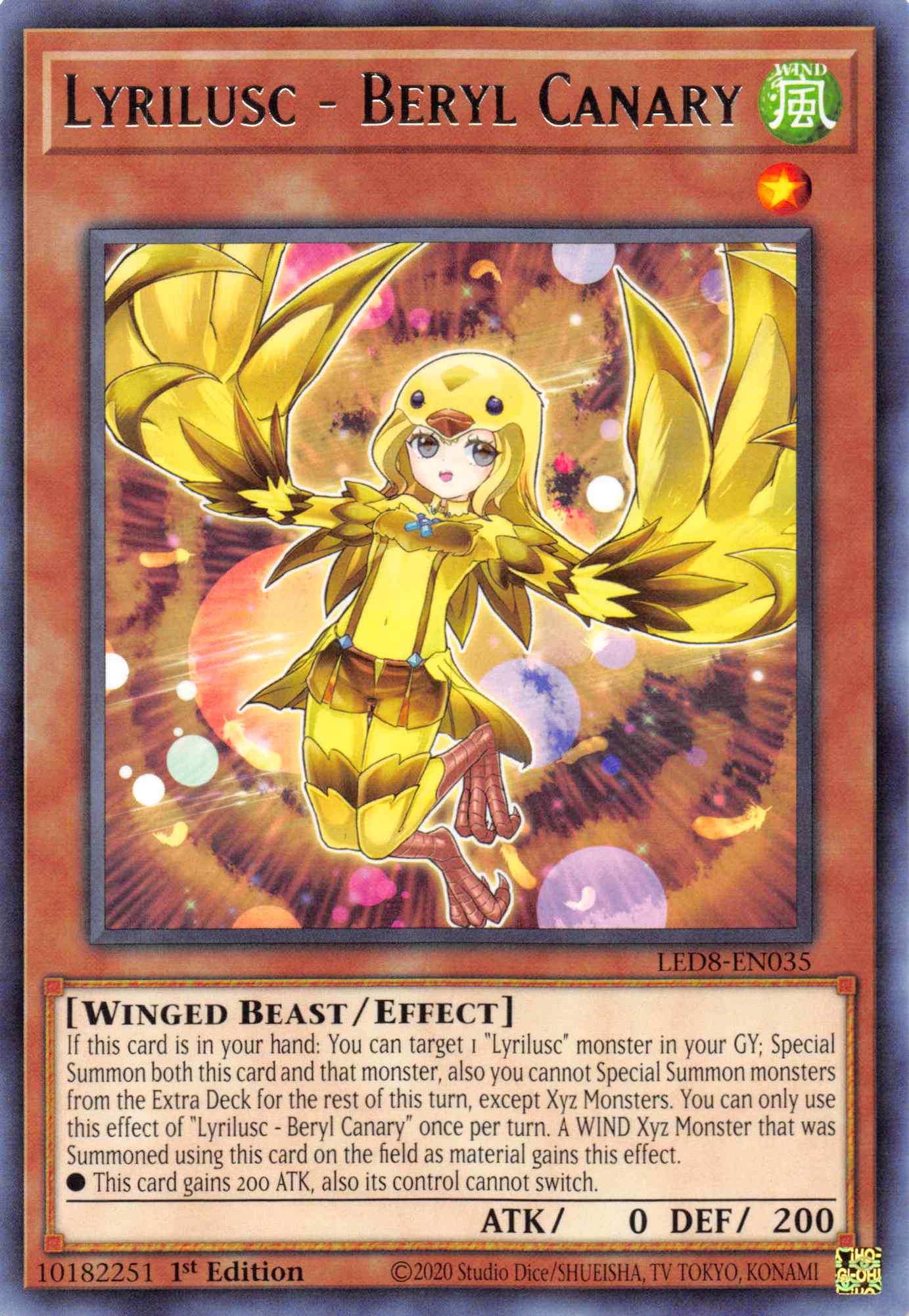 Lyrilusc - Beryl Canary [LED8-EN035] Rare | Exor Games New Glasgow