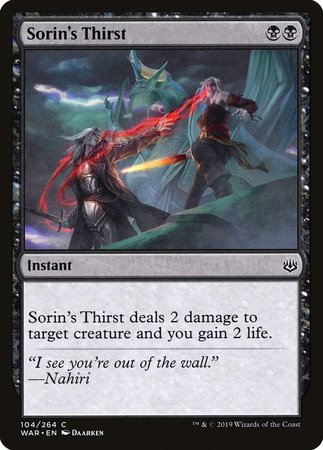 Sorin's Thirst [War of the Spark] | Exor Games New Glasgow