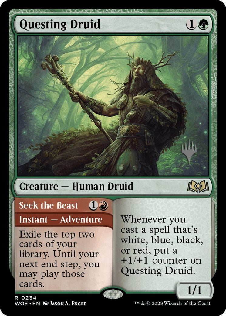 Questing Druid (Promo Pack) [Wilds of Eldraine Promos] | Exor Games New Glasgow