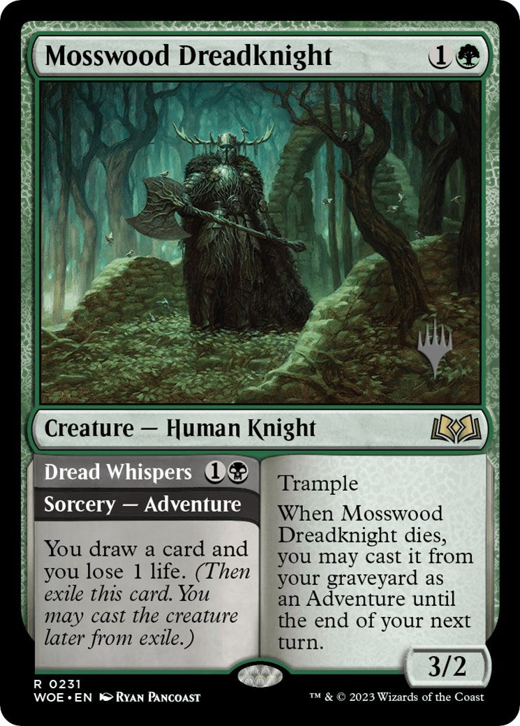 Mosswood Dreadknight // Dread Whispers (Promo Pack) [Wilds of Eldraine Promos] | Exor Games New Glasgow