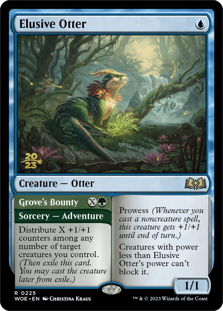 Elusive Otter // Grove's Bounty [Wilds of Eldraine Prerelease Promos] | Exor Games New Glasgow