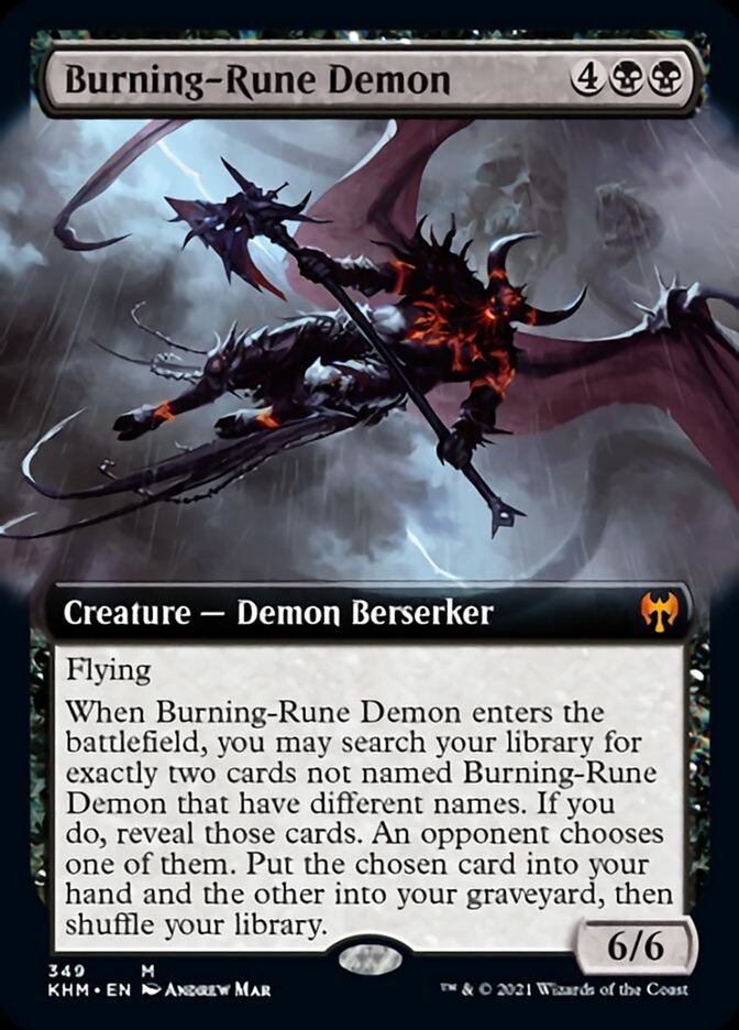 Burning-Rune Demon (Extended Art) [Kaldheim] | Exor Games New Glasgow