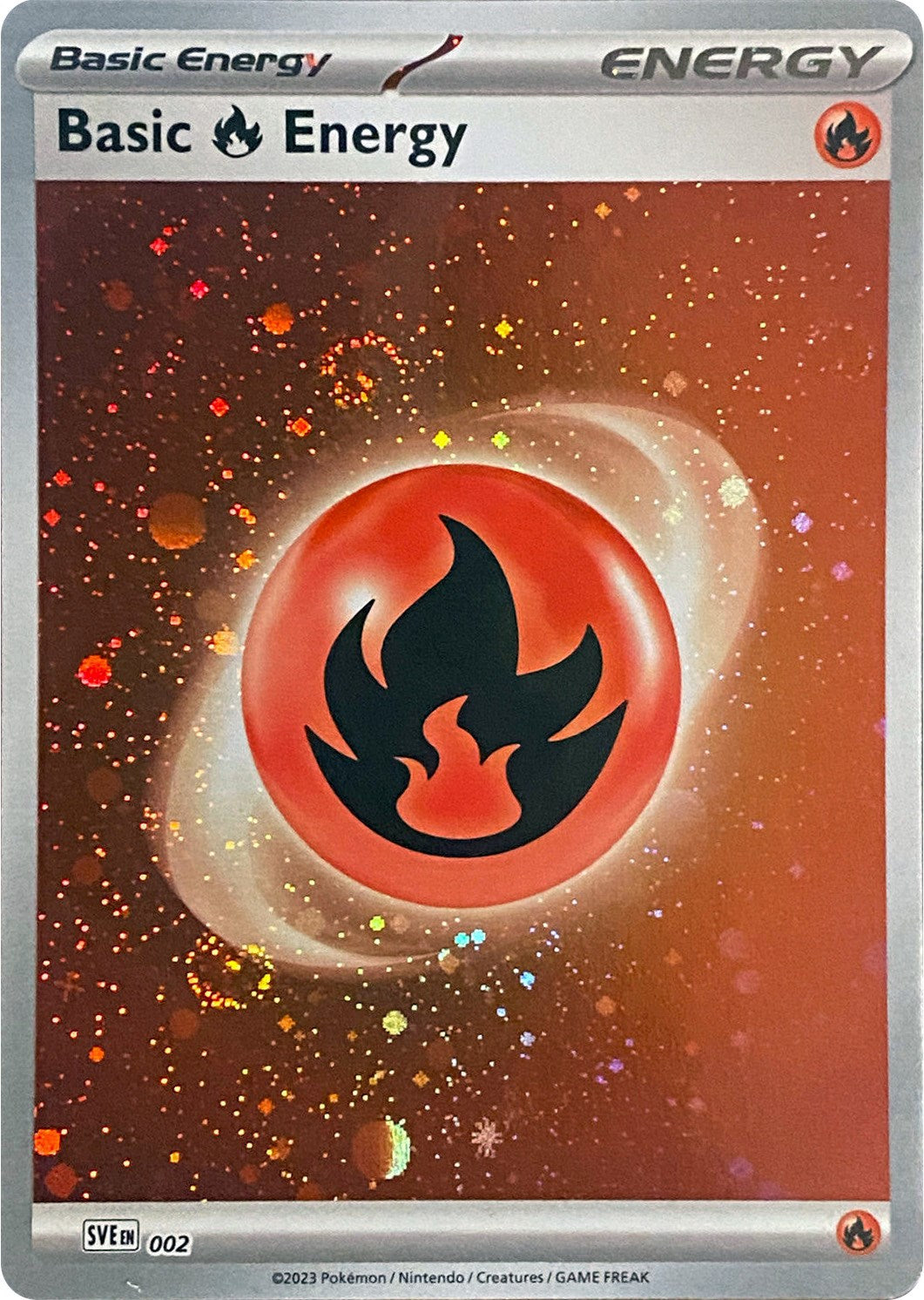 Basic Fire Energy (002) (Cosmos Holo) [Scarlet & Violet: Base Set] | Exor Games New Glasgow