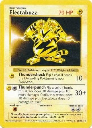 Electabuzz (20/102) [Base Set Shadowless Unlimited] | Exor Games New Glasgow