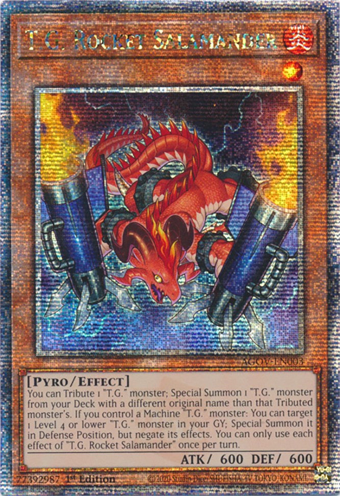 T.G. Rocket Salamander (Quarter Century Secret Rare) [AGOV-EN003] Quarter Century Secret Rare | Exor Games New Glasgow