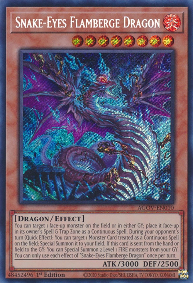 Snake-Eyes Flamberge Dragon [AGOV-EN010] Secret Rare | Exor Games New Glasgow