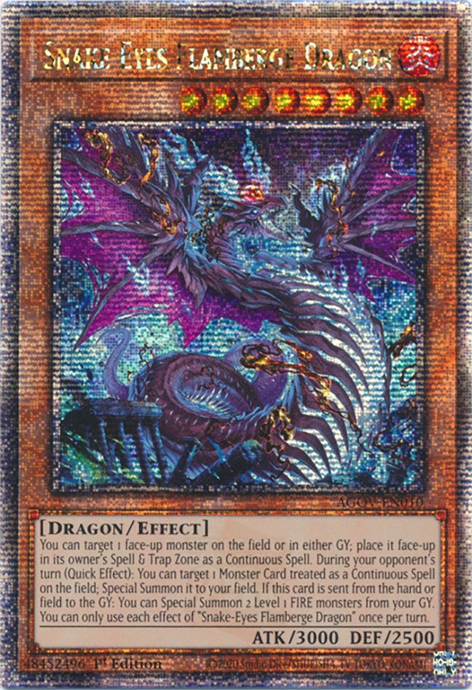 Snake-Eyes Flamberge Dragon (Quarter Century Secret Rare) [AGOV-EN010] Quarter Century Secret Rare | Exor Games New Glasgow