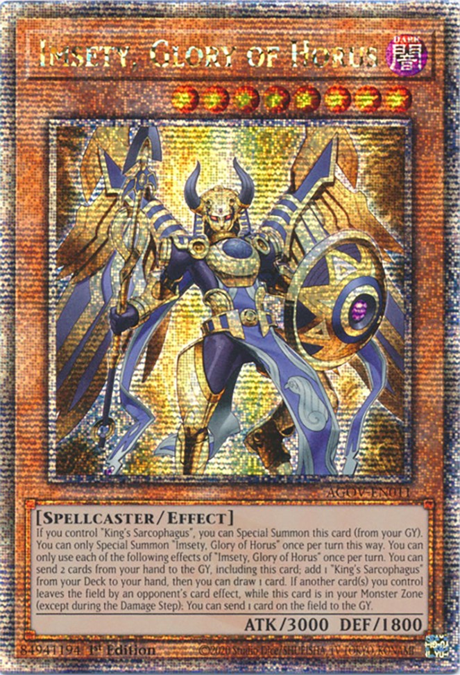 Imsety, Glory of Horus (Quarter Century Secret Rare) [AGOV-EN011] Quarter Century Secret Rare | Exor Games New Glasgow