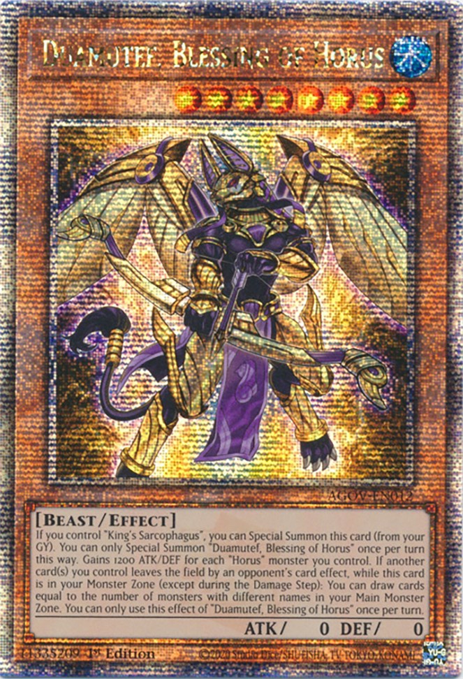 Duamutef, Blessing of Horus (Quarter Century Secret Rare) [AGOV-EN012] Quarter Century Secret Rare | Exor Games New Glasgow