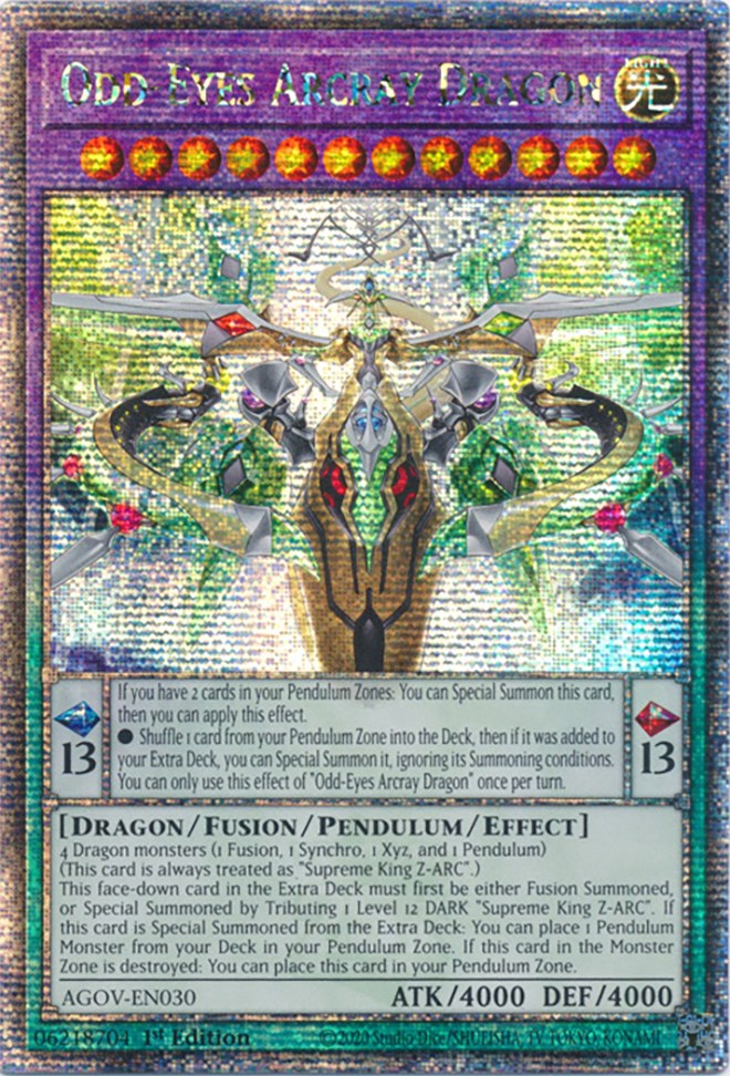 Odd-Eyes Arcray Dragon (Quarter Century Secret Rare) [AGOV-EN030] Quarter Century Secret Rare | Exor Games New Glasgow