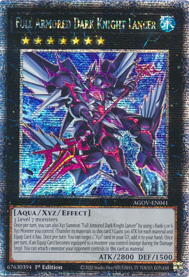 Full Armored Dark Knight Lancer (Quarter Century Secret Rare) [AGOV-EN041] Quarter Century Secret Rare | Exor Games New Glasgow