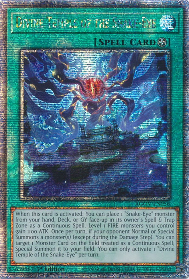 Divine Temple of the Snake-Eye (Quarter Century Secret Rare) [AGOV-EN056] Quarter Century Secret Rare | Exor Games New Glasgow