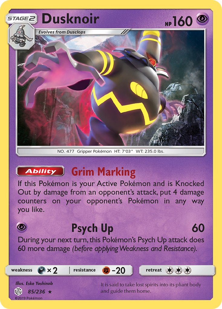 Dusknoir (85/236) (Prerelease Kit Exclusive) [Sun & Moon: Cosmic Eclipse] | Exor Games New Glasgow