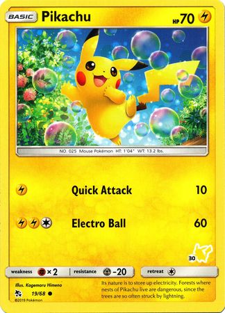 Pikachu (19/68) (Pikachu Stamp #30) [Battle Academy 2020] | Exor Games New Glasgow