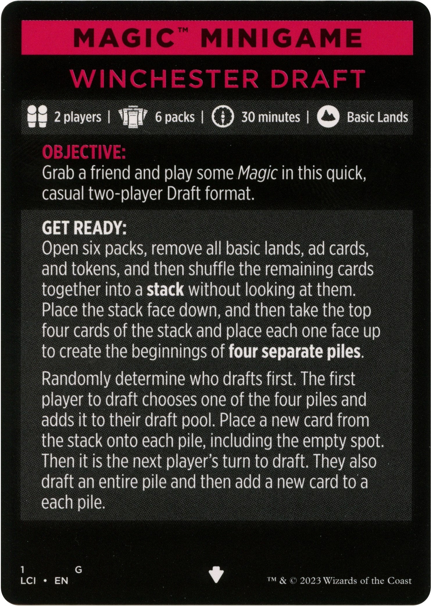 Winchester Draft (Magic Minigame) [The Lost Caverns of Ixalan Minigame] | Exor Games New Glasgow