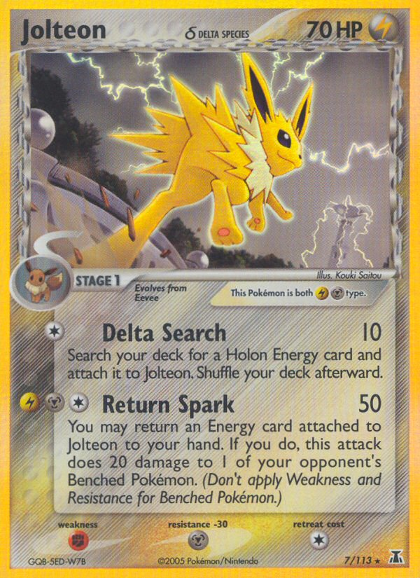 Jolteon (7/113) (Delta Species) [EX: Delta Species] | Exor Games New Glasgow