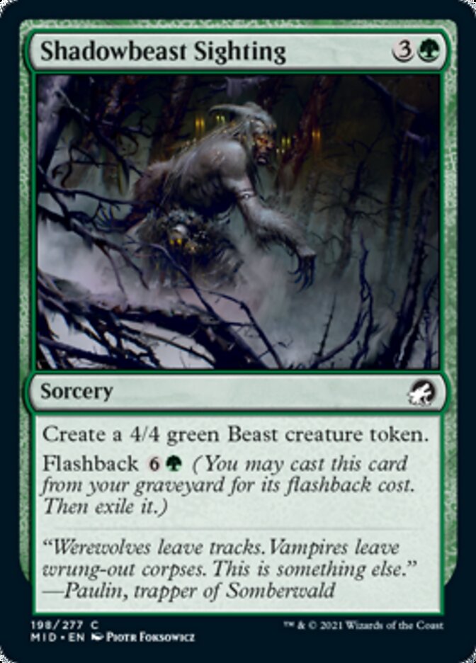 Shadowbeast Sighting [Innistrad: Midnight Hunt] | Exor Games New Glasgow