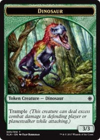 Dinosaur // Treasure (009) Double-sided Token [Ixalan Tokens] | Exor Games New Glasgow