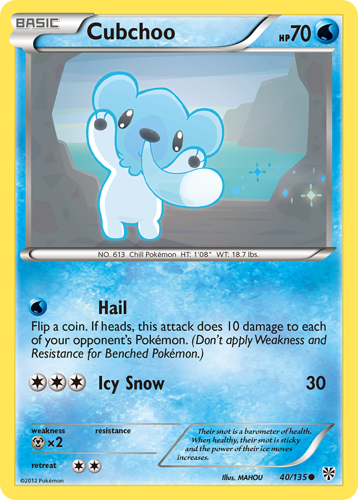 Cubchoo (40/135) [Black & White: Plasma Storm] | Exor Games New Glasgow