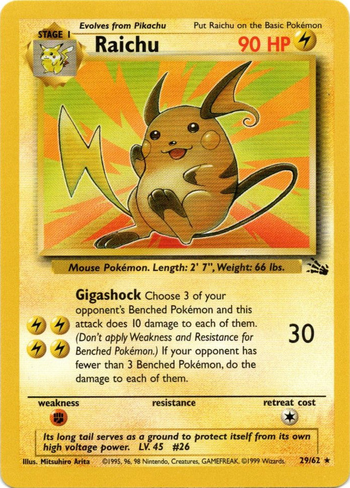 Raichu (29/62) [Fossil Unlimited] | Exor Games New Glasgow