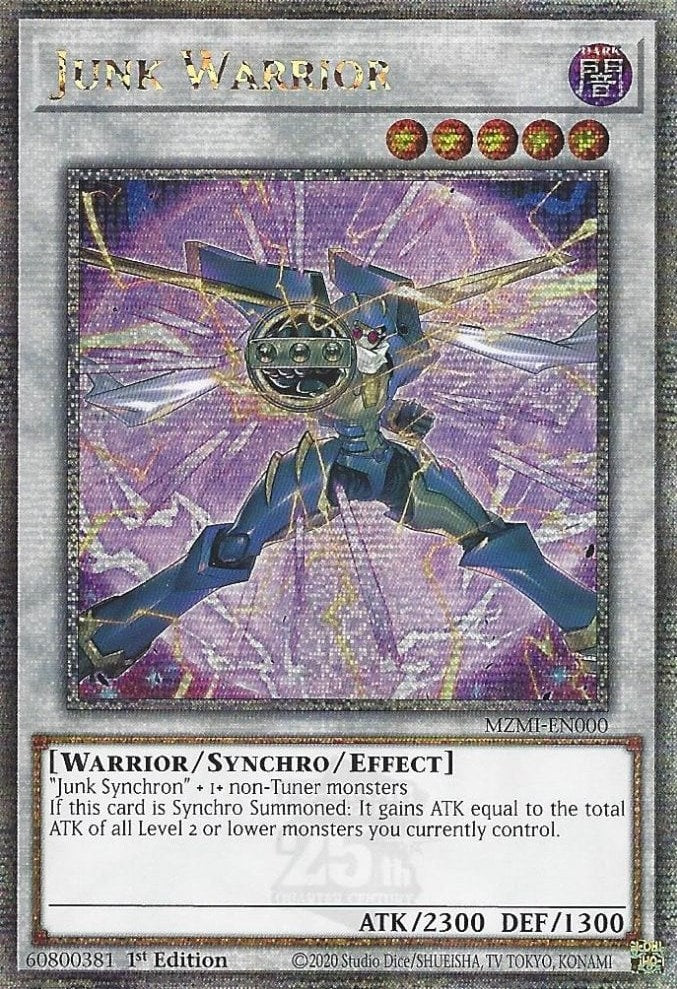 Junk Warrior (Quarter Century Secret Rare) [MZMI-EN000] Quarter Century Secret Rare | Exor Games New Glasgow