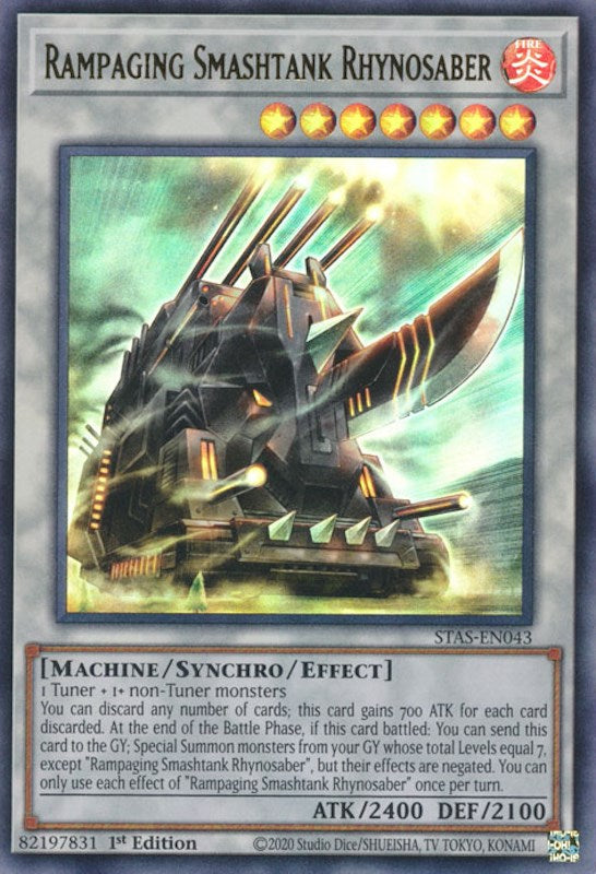 Rampaging Smashtank Rhynosaber [STAS-EN043] Ultra Rare | Exor Games New Glasgow