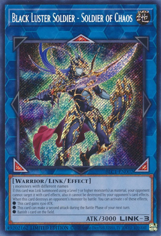 Black Luster Soldier - Soldier of Chaos [BLC1-EN002] Secret Rare | Exor Games New Glasgow