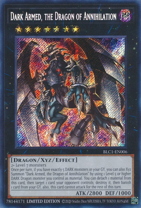 Dark Armed, the Dragon of Annihilation [BLC1-EN006] Secret Rare | Exor Games New Glasgow