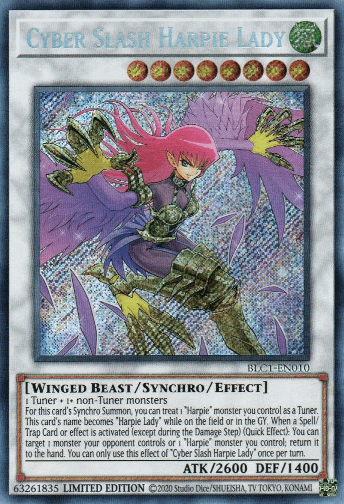 Cyber Slash Harpie Lady [BLC1-EN010] Secret Rare | Exor Games New Glasgow