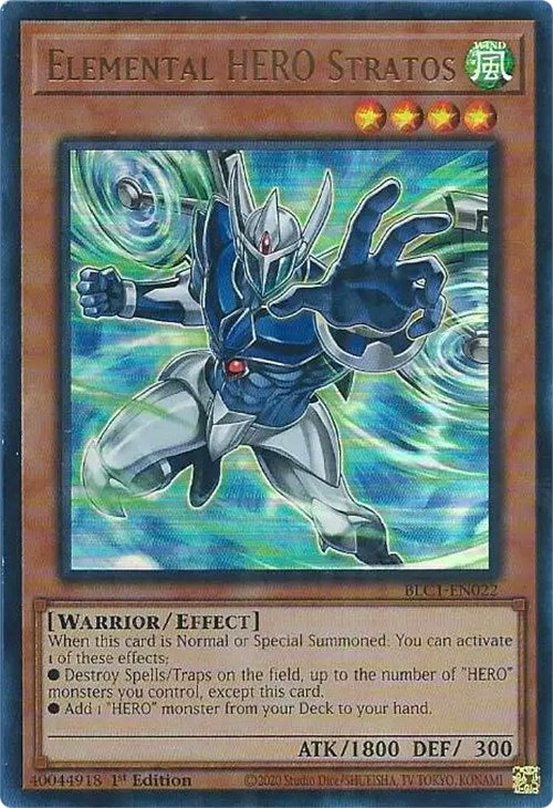 Elemental HERO Stratos (Alternate Art) [BLC1-EN022] Ultra Rare | Exor Games New Glasgow