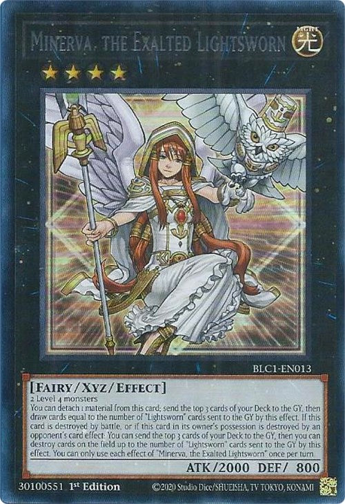 Minerva, the Exalted Lightsworn (Silver) [BLC1-EN013] Ultra Rare | Exor Games New Glasgow