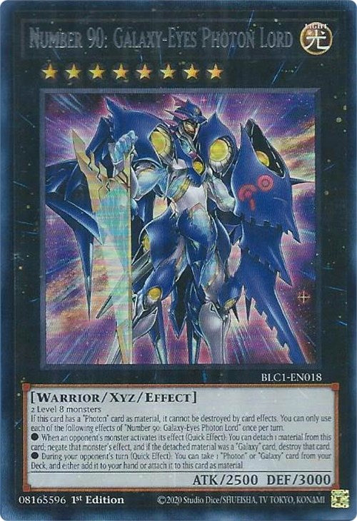 Number 90: Galaxy-Eyes Photon Lord (Silver) [BLC1-EN018] Ultra Rare | Exor Games New Glasgow