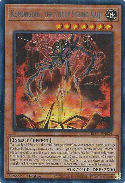 Kumongous, the Sticky String Kaiju (Silver) [BLC1-EN034] Ultra Rare | Exor Games New Glasgow