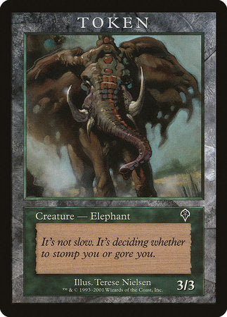 Elephant Token (Invasion) [Magic Player Rewards 2001] | Exor Games New Glasgow