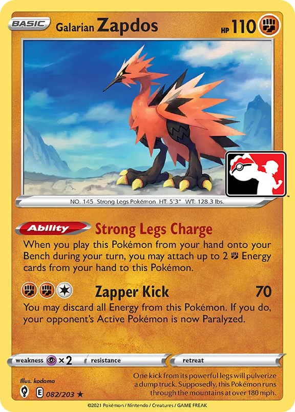 Galarian Zapdos (082/203) [Prize Pack Series One] | Exor Games New Glasgow