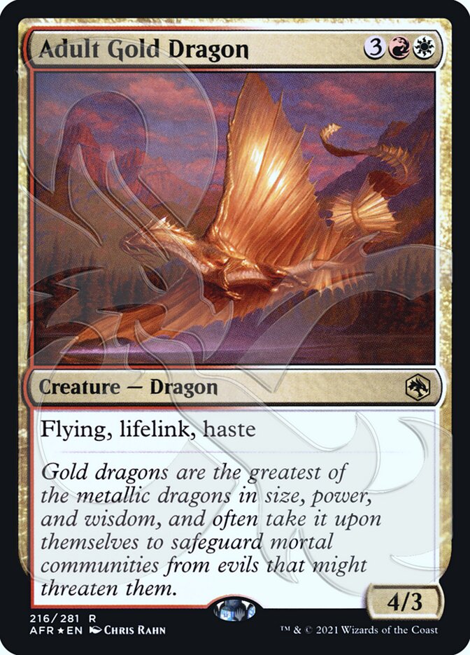 Adult Gold Dragon (Ampersand Promo) [Dungeons & Dragons: Adventures in the Forgotten Realms Promos] | Exor Games New Glasgow