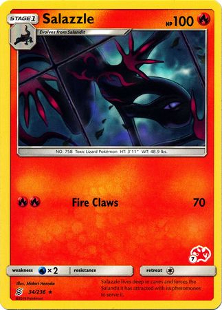 Salazzle (34/236) (Charizard Stamp #7) [Battle Academy 2020] | Exor Games New Glasgow